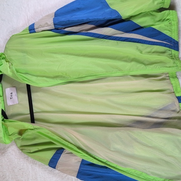 TNA Lime and Royal Blue Hooded Jacket Oversized - Picture 3 of 3